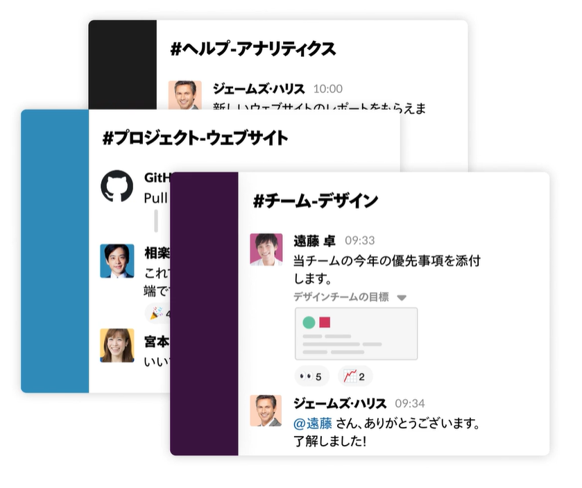 Slackのプロジェクト管理イメージ画像