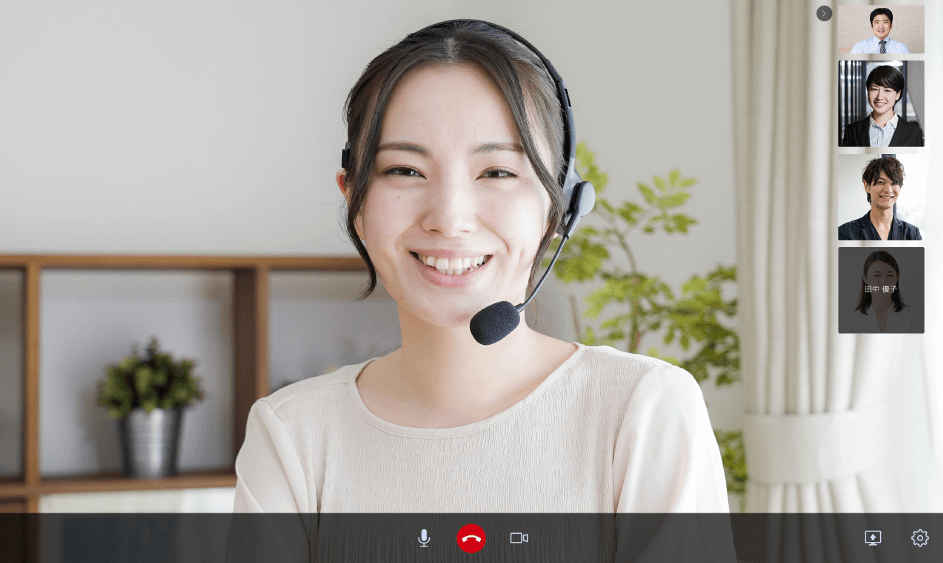 Chatworkのビデオ通話機能画面