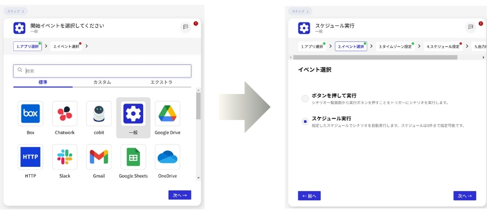 kintone×Googleスプレッドシート連携のスケジュール実行設定画像1