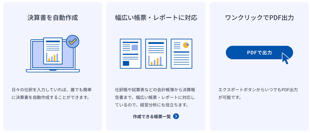 マネーフォワードクラウド会計の決算・申告支援機能画像