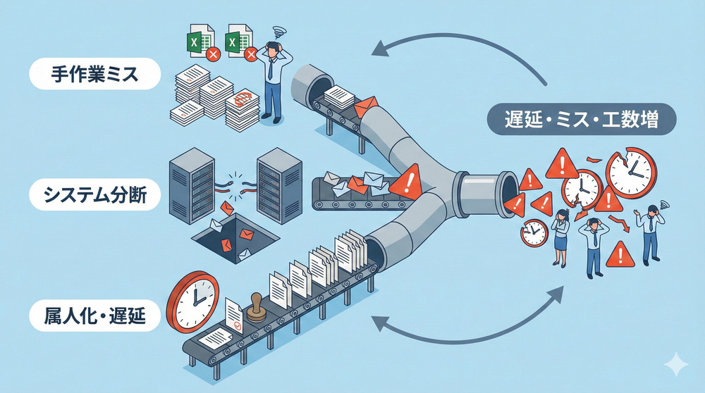 発注業務が非効率になる3つの原因画像