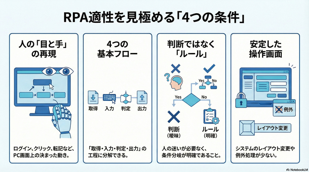 RPAが向いている業務の見分け方画像